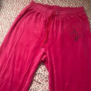 Baby Phat Hot Pink Velour Jogger Pants | size 1X